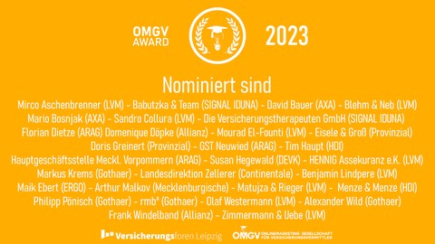 Diese 30 sind für den OMGV Agentur AWARD 2023 nominiert