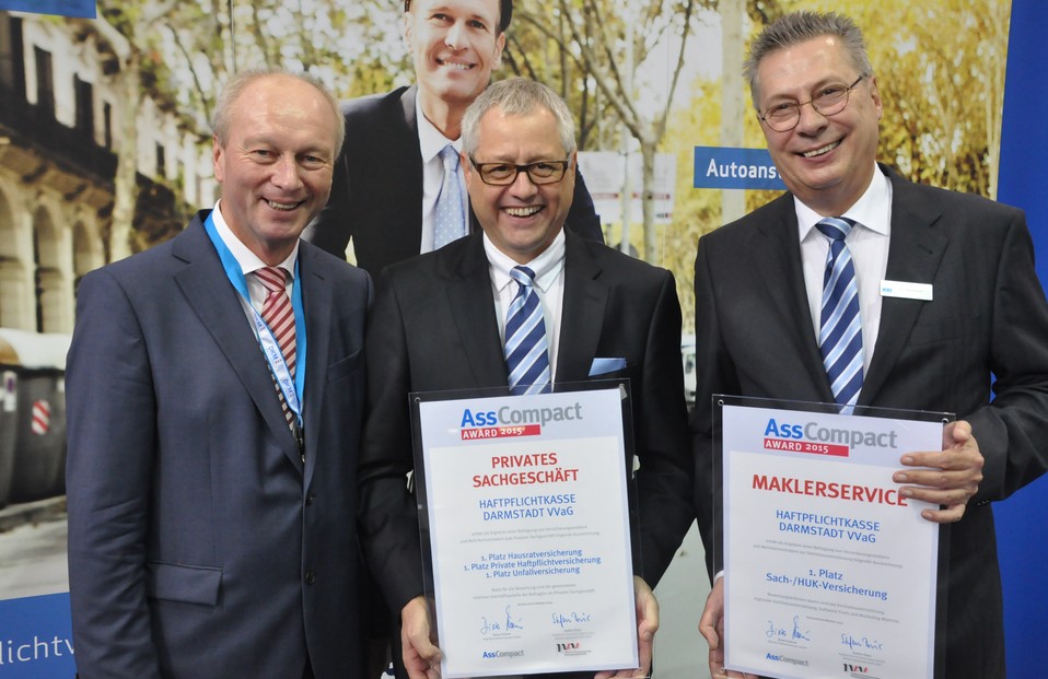 Bei Produkt- und Servicequalität führend: Haftpflichtkasse Darmstadt 2015 Favorit im unabhängigen Vermittlermarkt