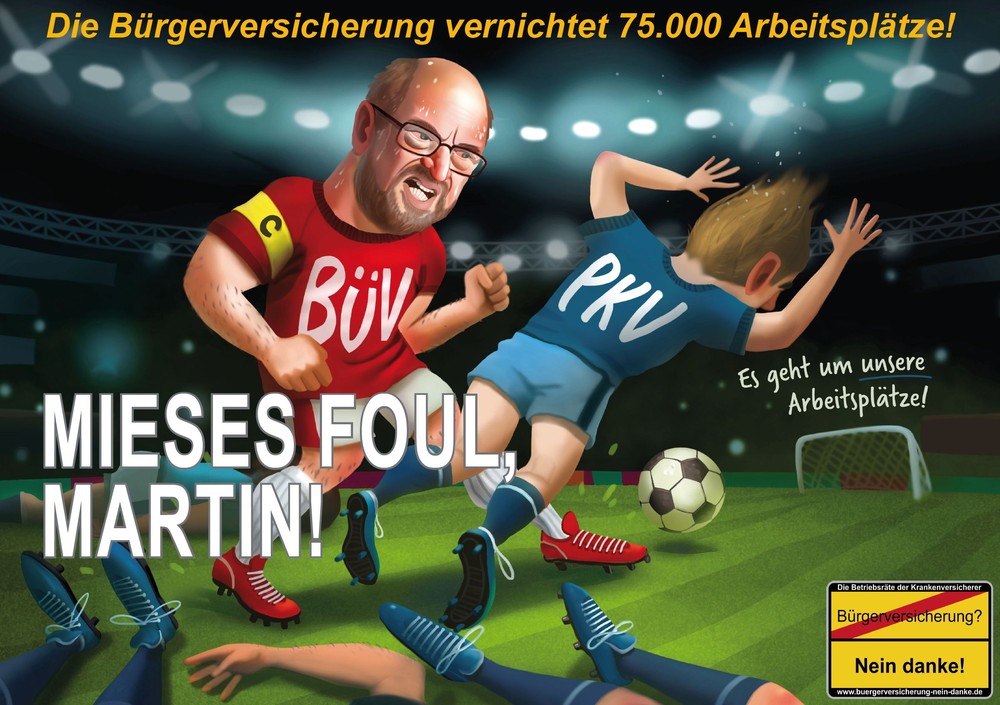 Mieses Foul!  Arbeitnehmer der Versicherungsbranche zeigen der SPD die rote Karte