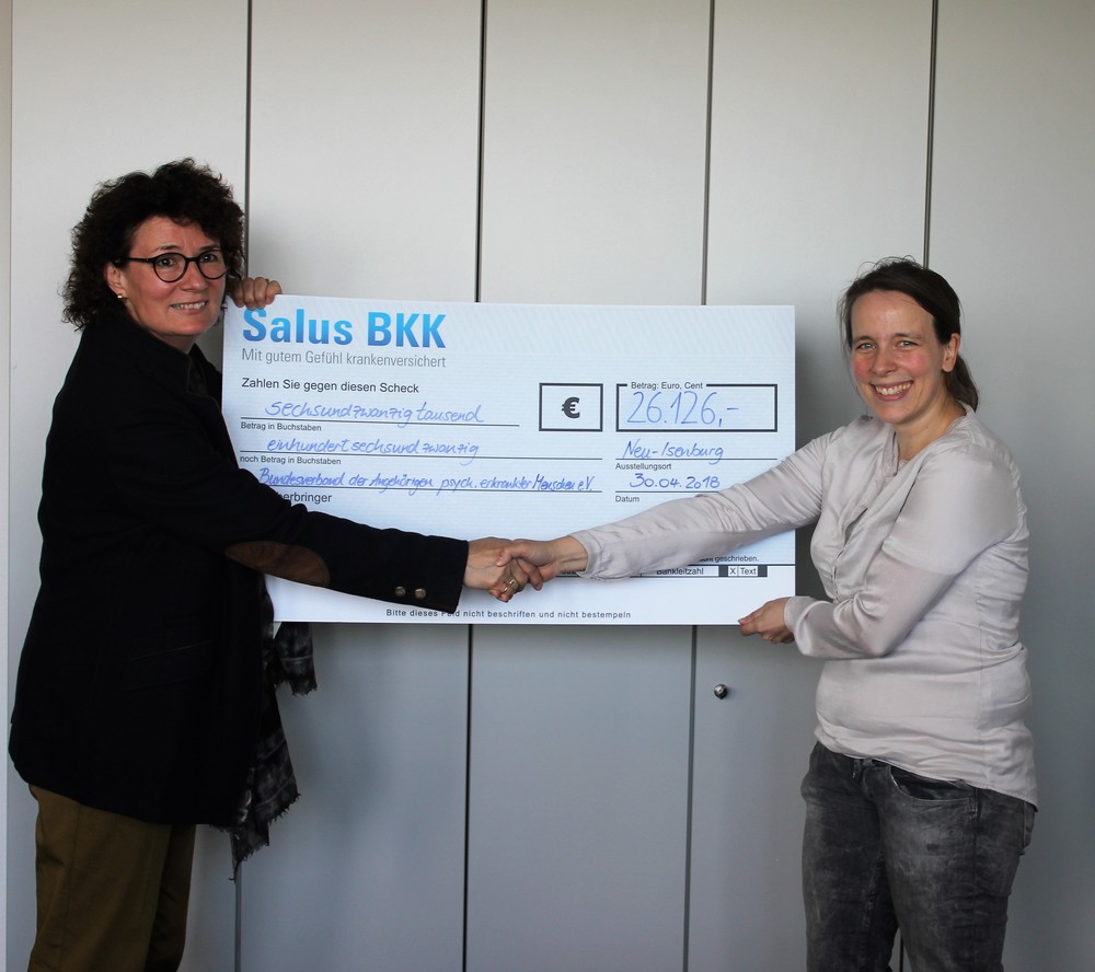 Salus BKK spendet an „Seelefon“ - Die Betriebskrankenkasse fördert das Projekt für Angehörige von psychisch Erkrankten mit 26.126 Euro 