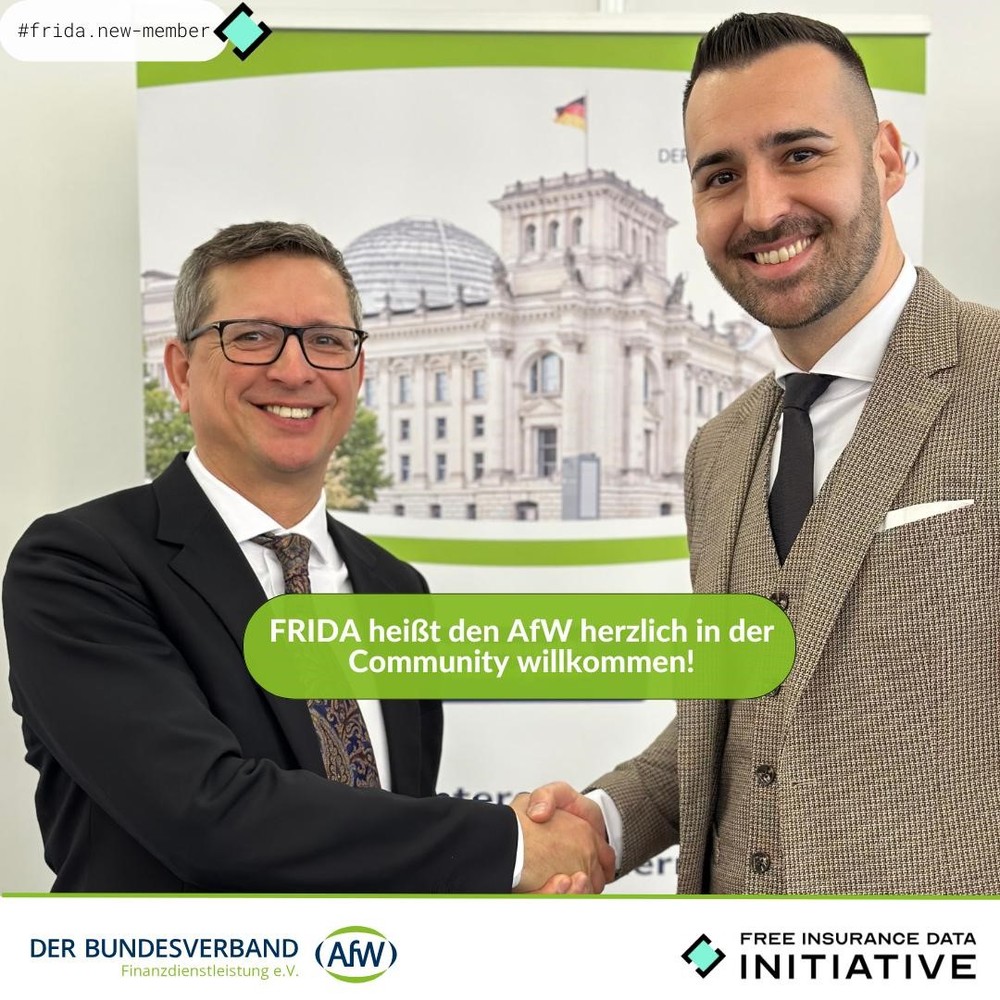 AfW und FRIDA e.V. starten zukunftsweisende Kooperation zum Thema Open Insurance